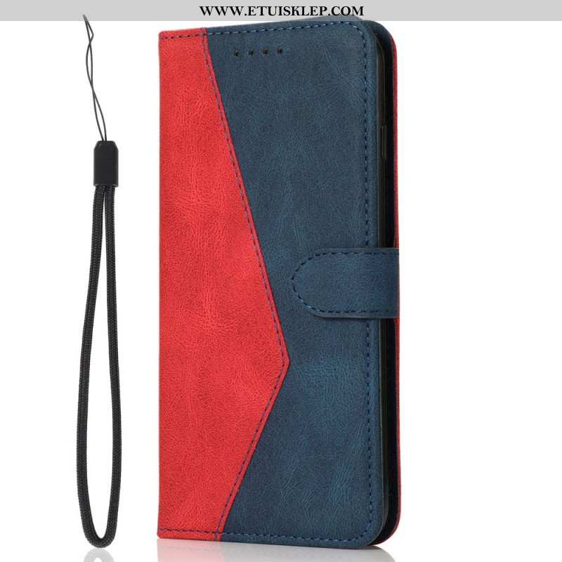 Etui Folio do Samsung Galaxy M12 / A12 Dwukolorowa Trójkątna Sztuczna Skóra